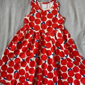 Hanna Andersson Sleeveless Dress With Orange Print and Pockets, NWOT